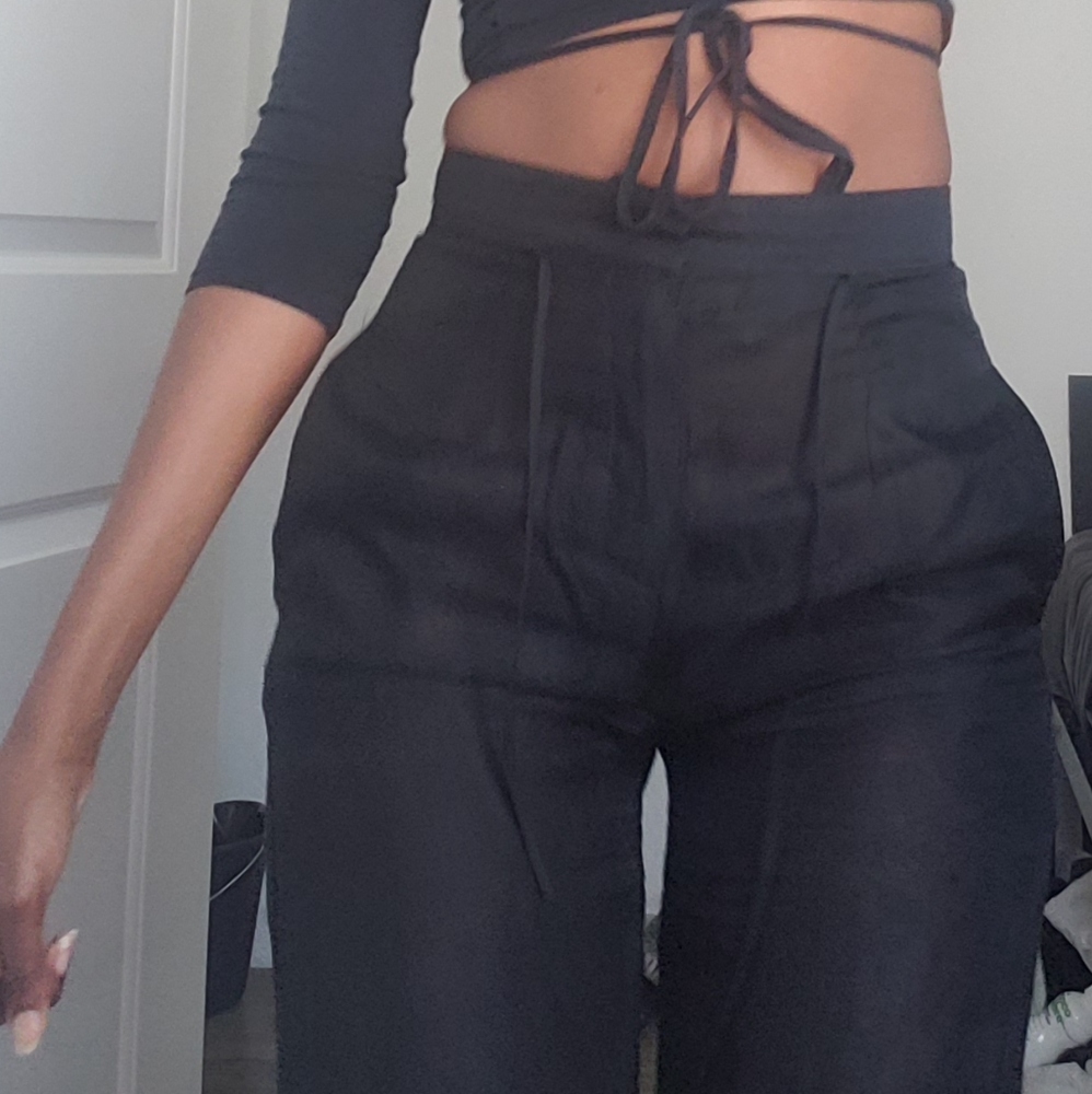 H&M conscious exclusive wide leg black pant